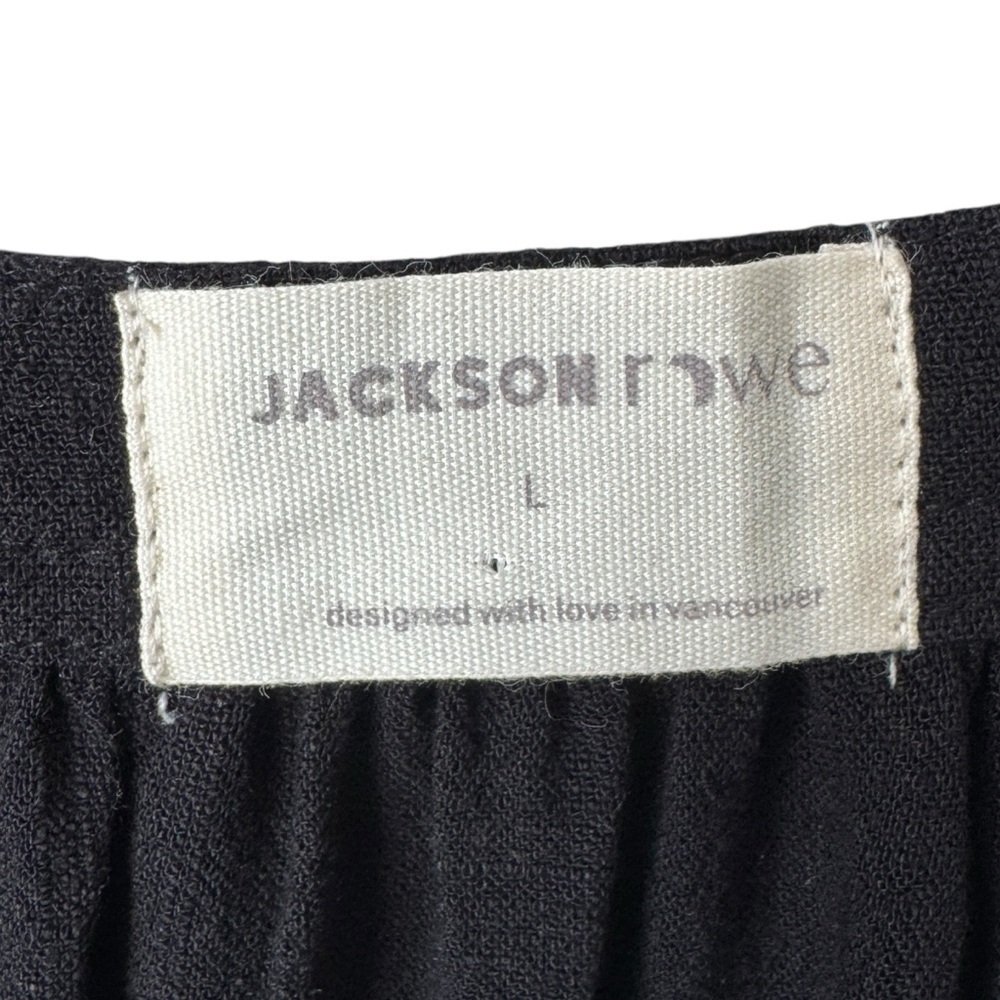 Jackson Rowe Tulum Black Linen Short Overalls Romper Tie Strap Women's Large - Picture 7 of 10